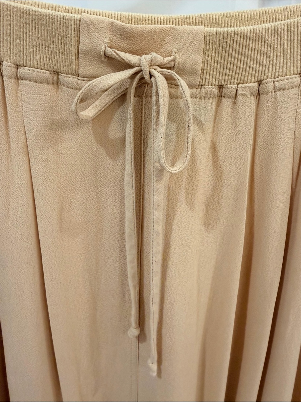 Vintage Carole Little 2-Piece Rayon Set | Minimalist Boho Camel Tan Sz 2 / 4 P - Picture 10 of 15